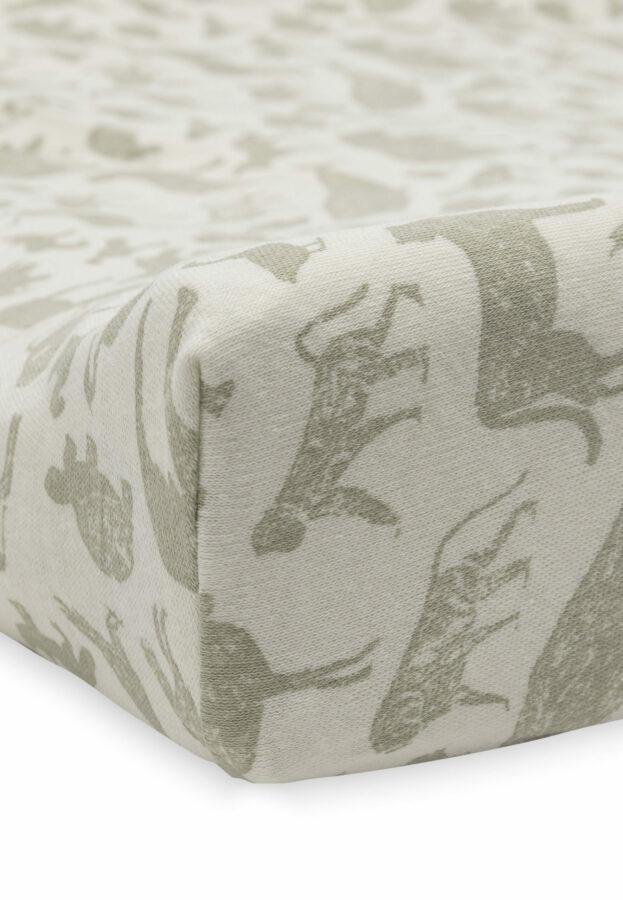 Jollein Aankleedkussenhoes Jersey 50x70cm - Animals - Olive Green - Afbeelding 2