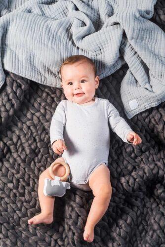 Jollein romper lange mouw - Mini dots - Stone Green - 62/68 - Afbeelding 3
