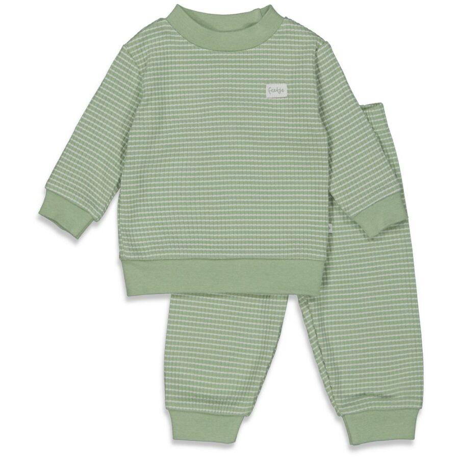 Feetje Pyjama wafel - Groen Melange - 305613