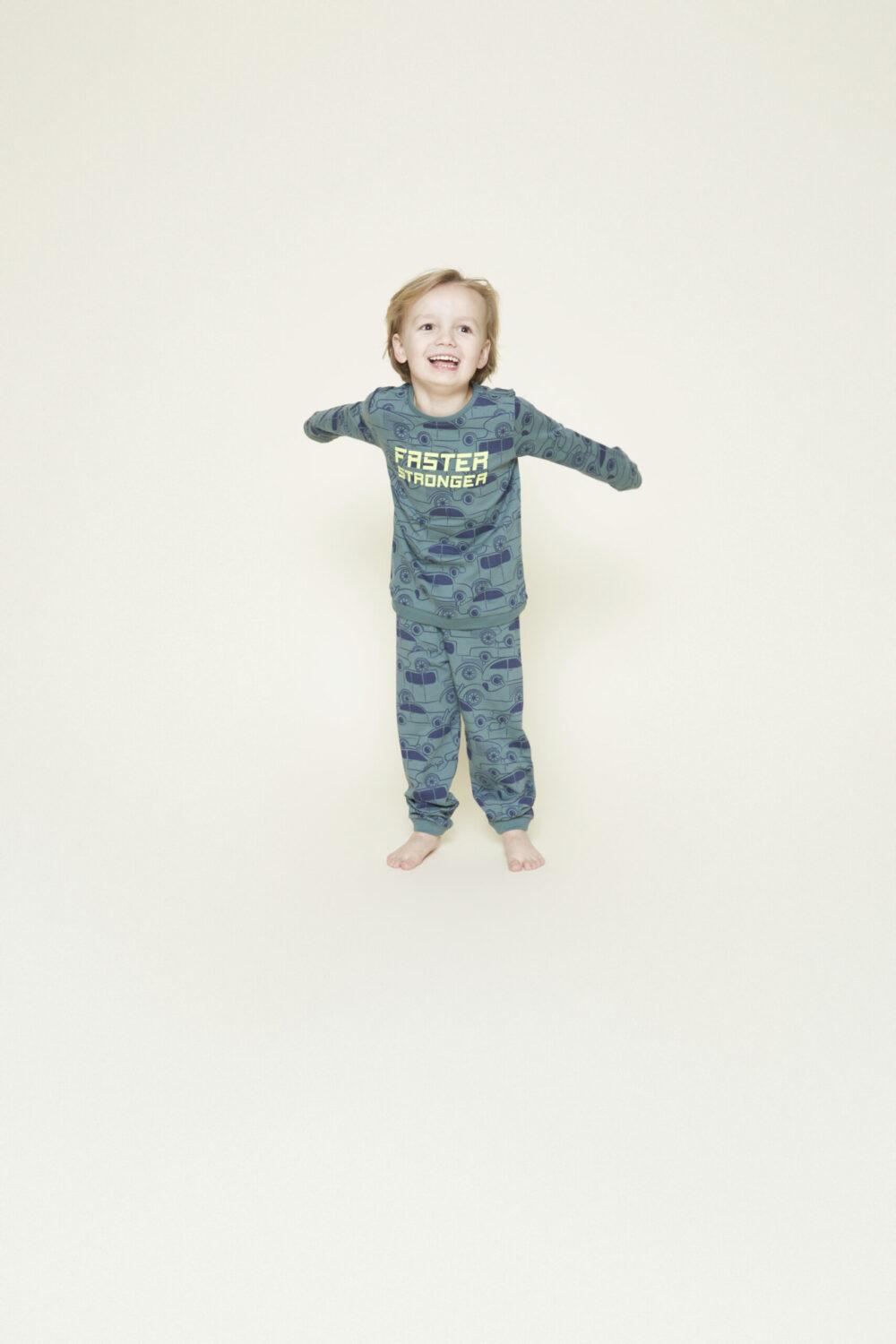 Charlie Choe Jongens Pyjama - groen Auto - S49076-42