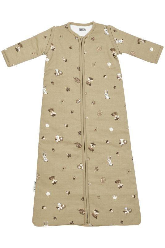 Meyco slaapzak met afritsbare mouw - forest animal (2.5 tog) - sand