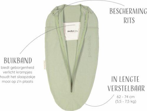 Puckababy The Original Mini baby inbakerdoek (3-6mnd) - Cotton Olive - Afbeelding 3
