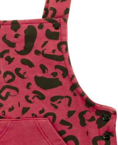 Jollein Salopette Leopard - maroon red - 74/80 - Afbeelding 3