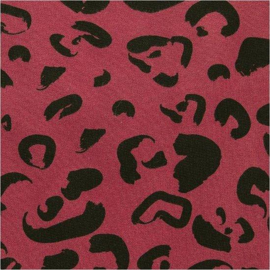 Jollein Salopette Leopard - maroon red - 74/80 - Afbeelding 4