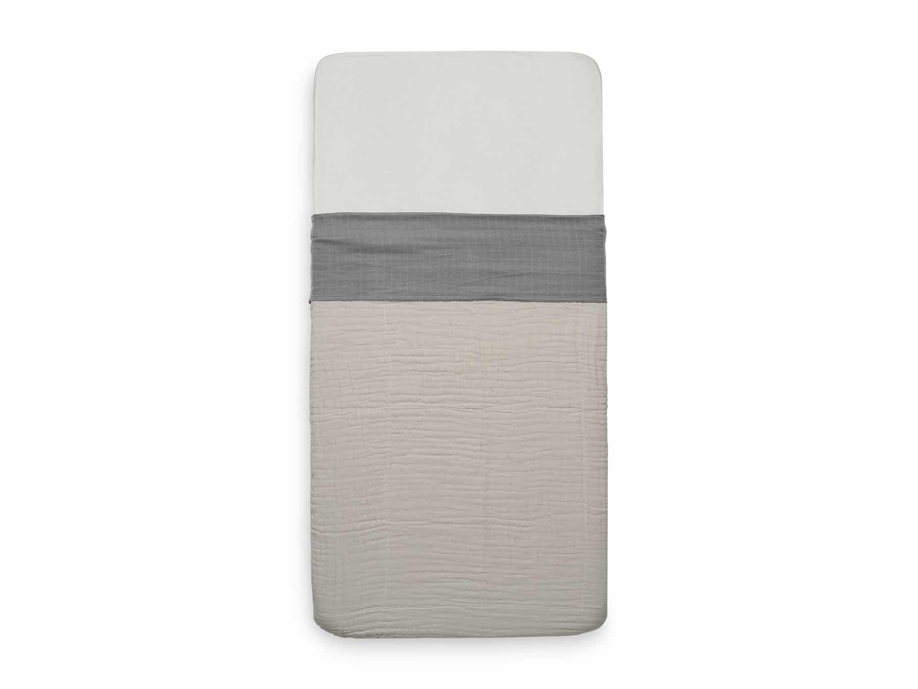Jollein laken cotton wrinkled - storm grey - Afbeelding 2