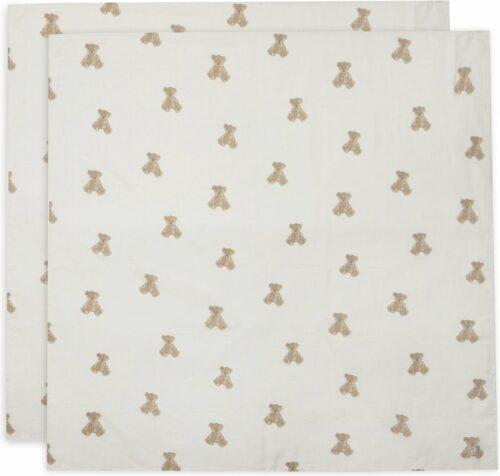Jollein multidoek large 115x115cm - Teddy Bear (2 Stuks)