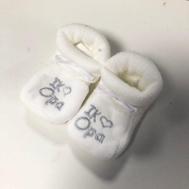 Sokjes/slofjes: I love opa - wit