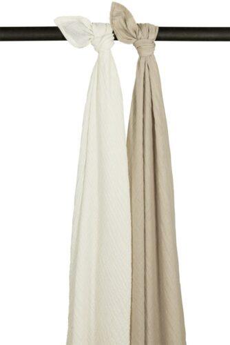 Meyco hydrofiele swaddles 2-pack pre washed uni - offwhite/sand120x120cm