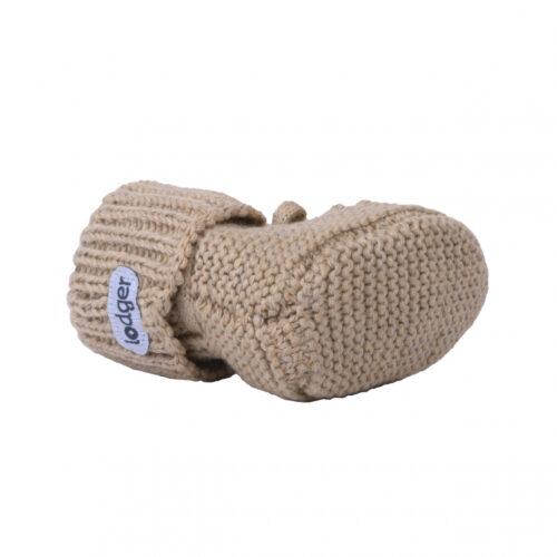 Lodger Babyslofjes Newborn Slipper Knit Cotton 0-6 maanden - Beige - Afbeelding 3