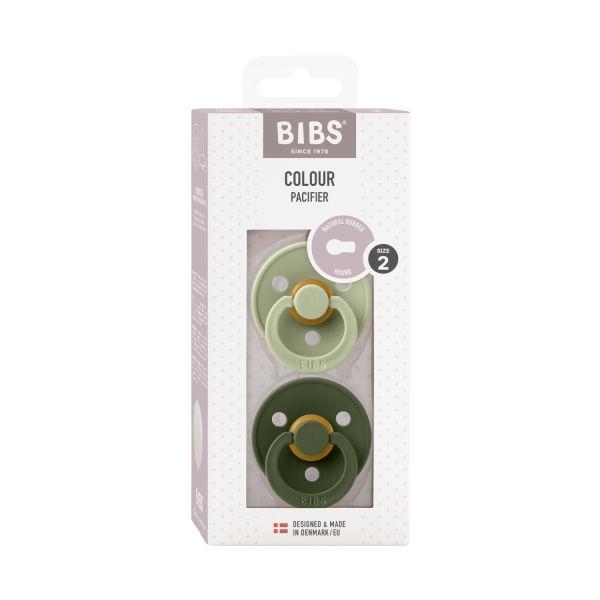 Bibs - Fopspeen - Colour - rond - sage/hunter green Size 2 (2 stuks) - Afbeelding 2