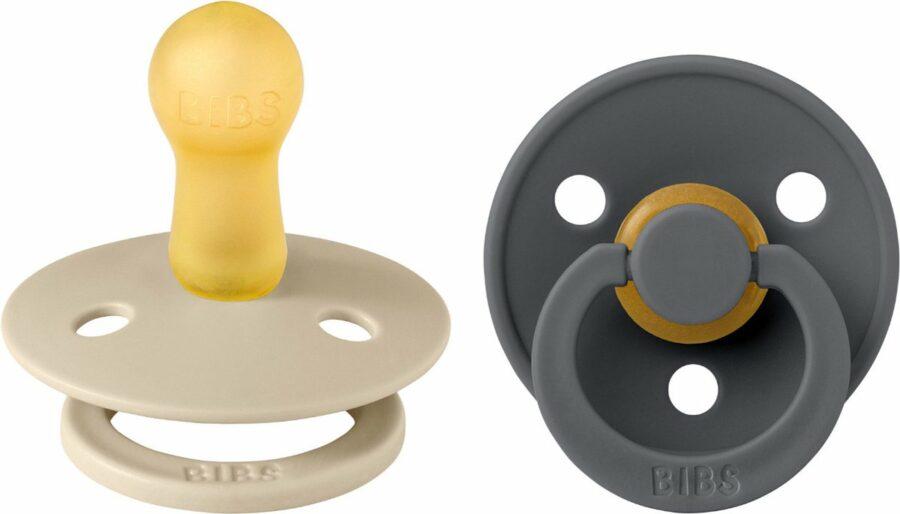Bibs - Fopspeen - Colour - rond - Vanilla/Iron Size 2 (2 stuks)