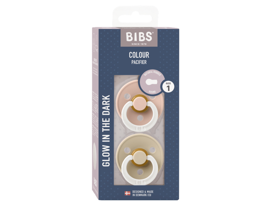 BiBS - Glow in the Dark - Fopspeen - Rond - Blush/Vanilla - Afbeelding 3