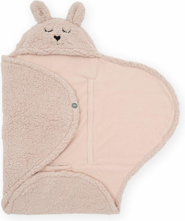 Jollein Wikkeldeken Bunny 100x105cm - Pale Pink
