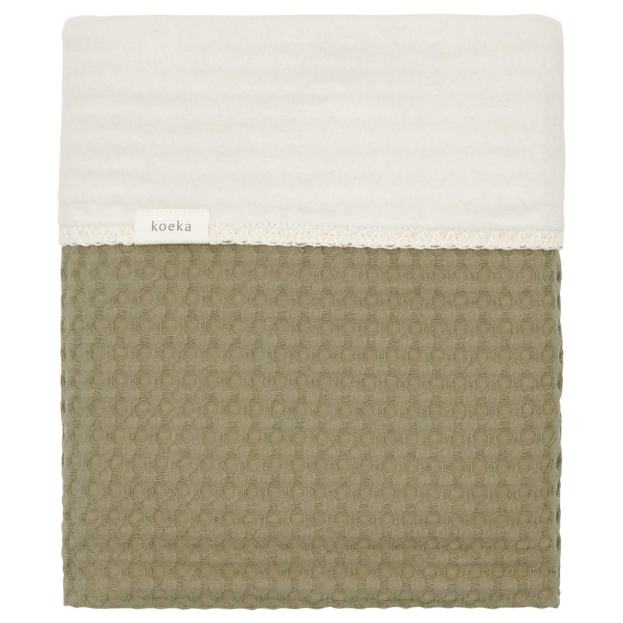 Koeka deken cotton fleece wafel amsterdam - Moss