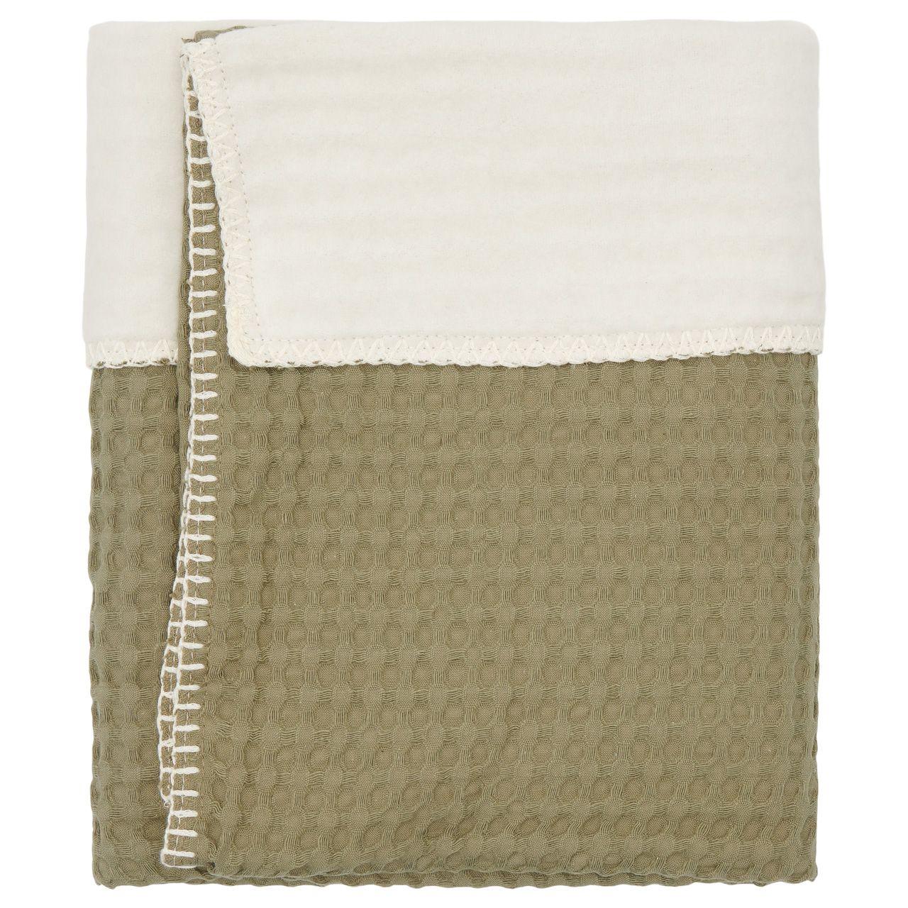 Koeka deken cotton fleece wafel amsterdam - Moss - Afbeelding 2