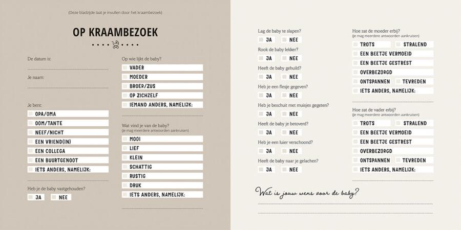 Mooie woorden kraambezoek – Maak een unieke herinnering - invulboek - Afbeelding 3