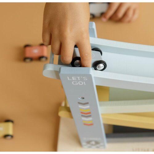 Little Dutch Rollerbaan Auto's blauw - LD7037 - Afbeelding 3