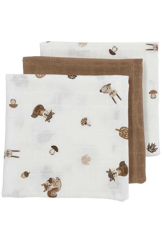 Meyco hydrofiele luiers 3-pack forest animal - multi toffee