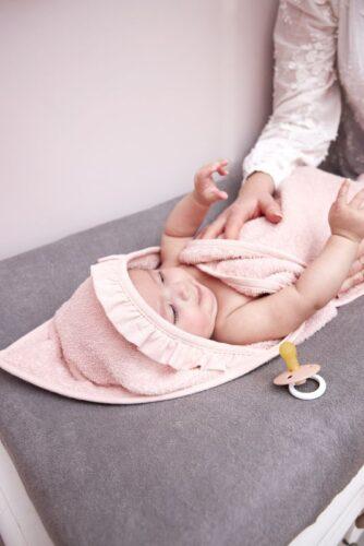 Meyco badcape badstof Ruffle- soft pink - 80x80cm - Afbeelding 2