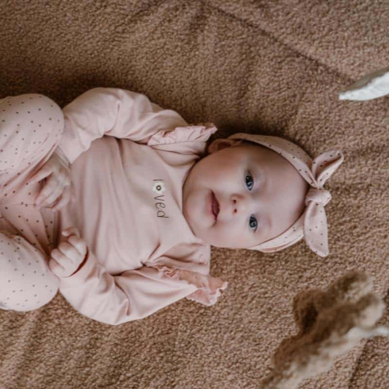 Dirkje meisjes baby bio longsleeve zachtroze ruffles WN1214 - Afbeelding 3