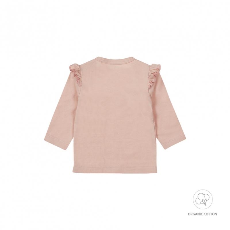 Dirkje meisjes baby bio longsleeve zachtroze ruffles WN1214 - Afbeelding 2