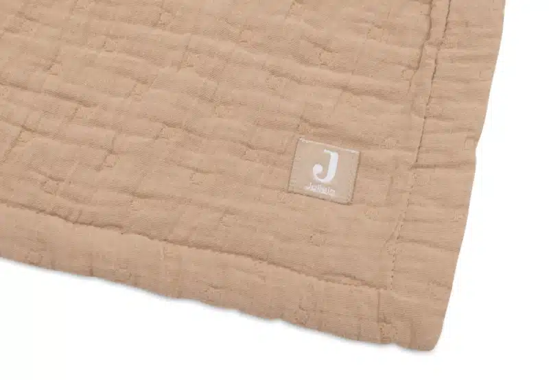 Jollein Deken Hydrofiel 75x100cm Jacquard - Biscuit - GOTS - Afbeelding 3