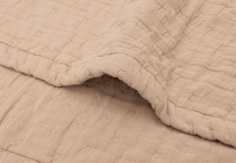 Jollein Deken Hydrofiel 75x100cm Jacquard - Biscuit - GOTS - Afbeelding 5