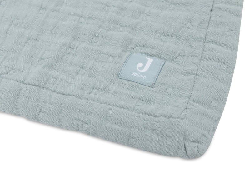 Jollein Deken Hydrofiel 75x100cm Jacquard - Sea Green- GOTS - Afbeelding 3