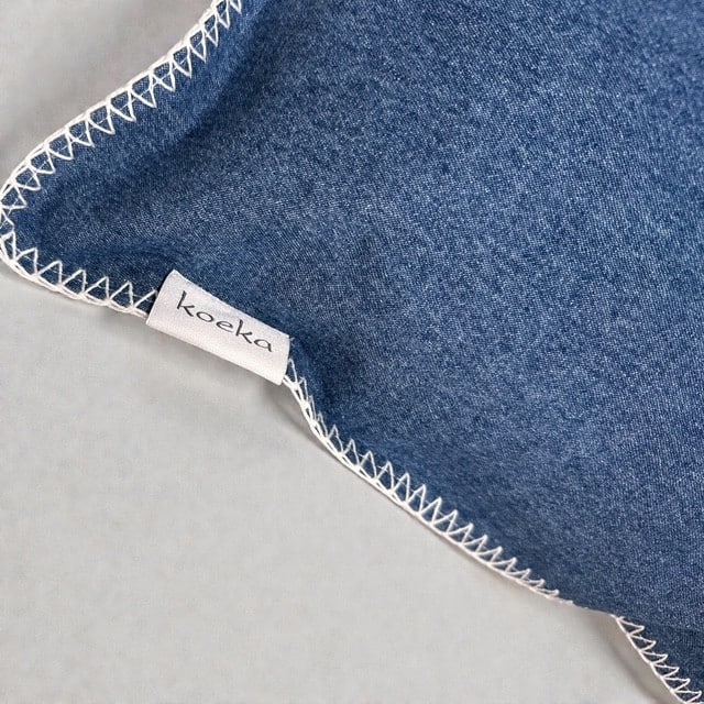 Koeka Kussenhoes denim jeans feston - 50x50 - incl. binnenkussen - Afbeelding 4