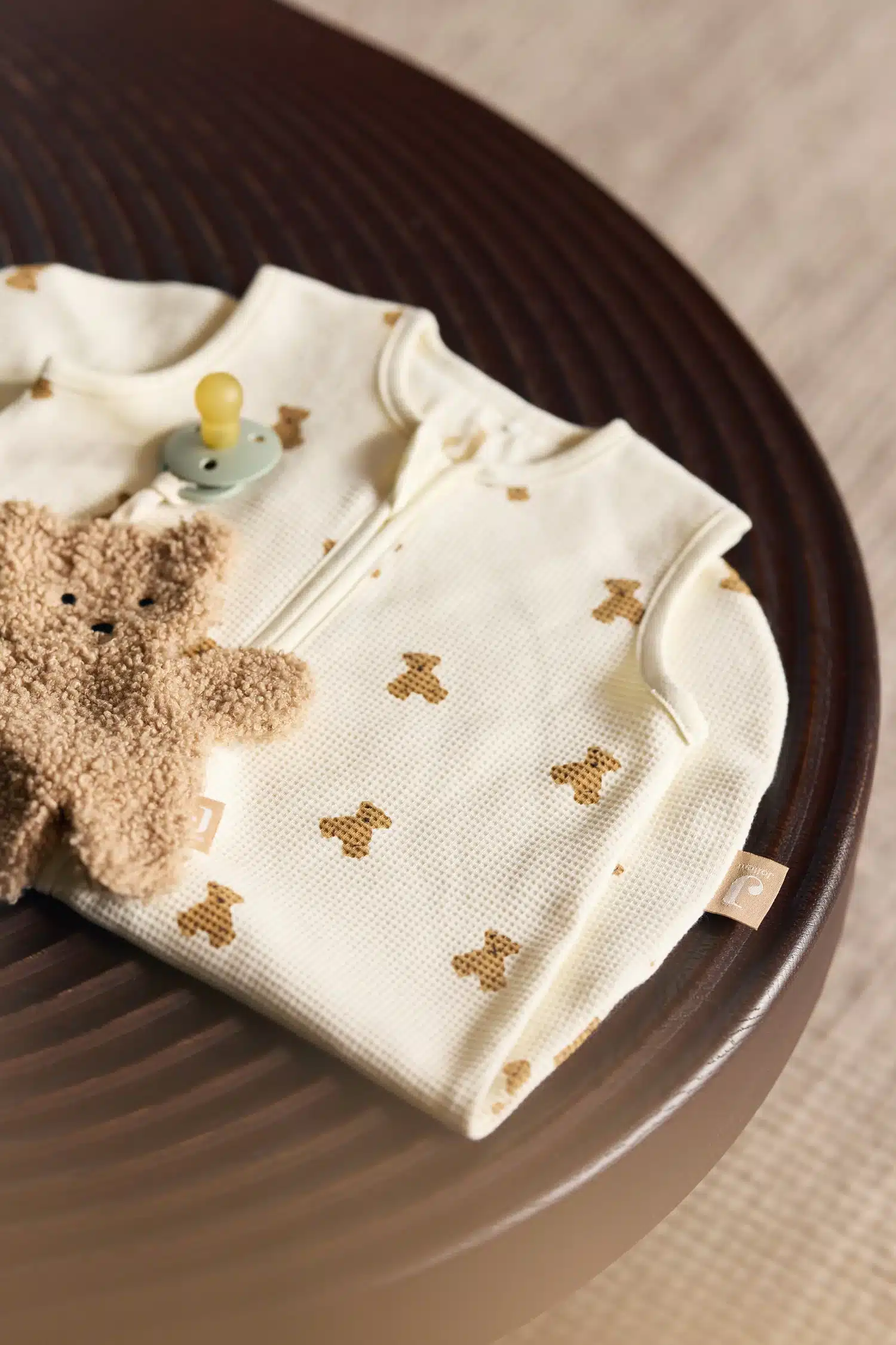 Jollein Slaapzak - Jersey - Mini Teddy bear - Little Waffle - newborn 60 cm (0,5 TOG) - Afbeelding 5
