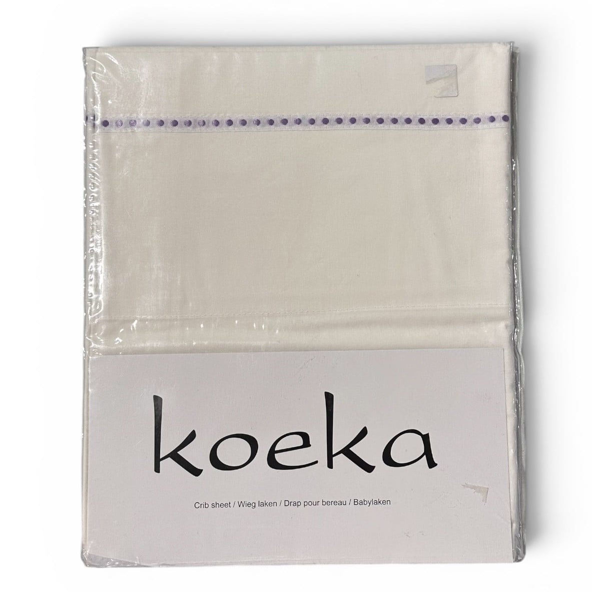 Koeka wieglaken dot tape - white/lila