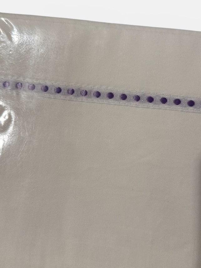 Koeka wieglaken dot tape - white/lila - Afbeelding 2