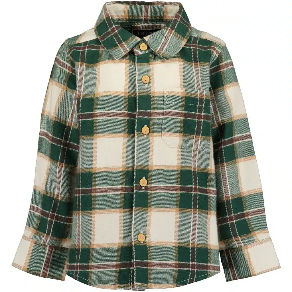 Blue Seven - flanel blouse ruit - groen