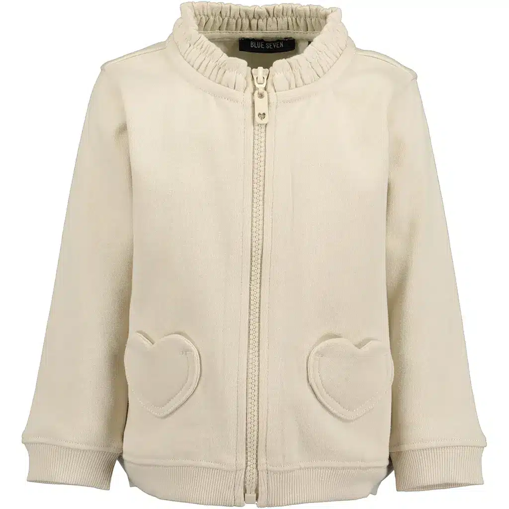 Blue Seven - vestje met hartjes - pebble - Afbeelding 2